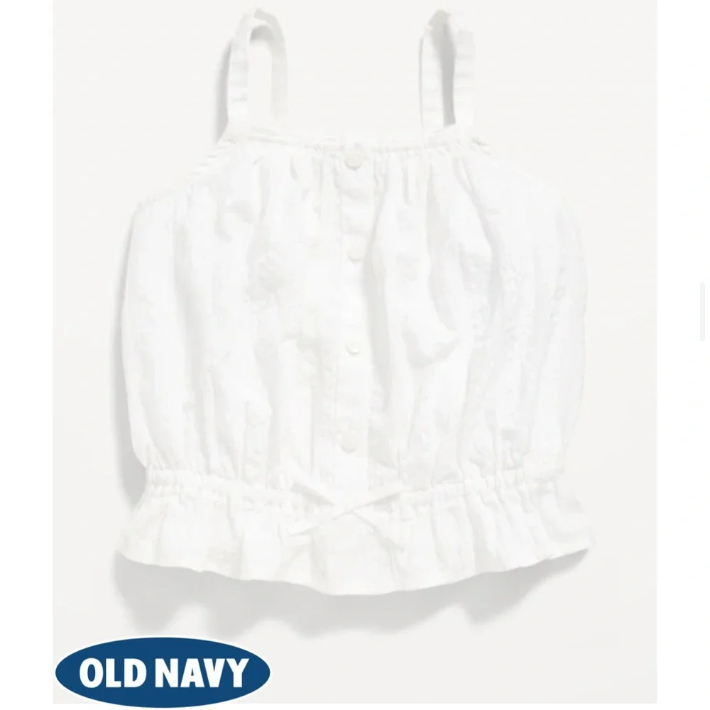 Sleeveless Buttoned Peplum Tank Top in white